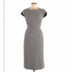 LK Bennett London Wool Houndstooth Black and White Dress